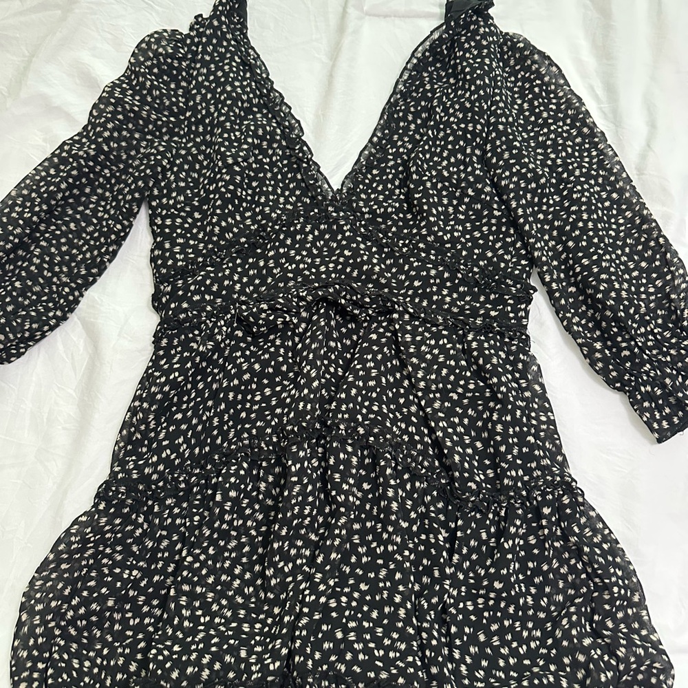 Black and White Floral Dress
